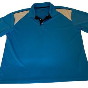 PGA TOUR Men's XL Blue Grey Black Golf Shirt 100% Polyester C010